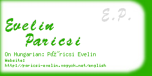 evelin paricsi business card